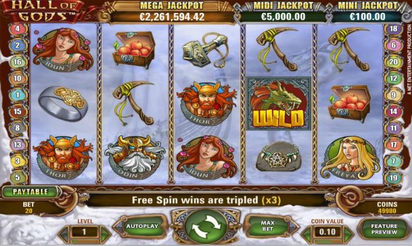 Мир древних богов откроет игровой автомат «Hall of Gods» от казино Пин Ап
